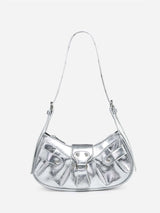SHEIN Metallic Buckle Decor Hobo Bag For Girls - Negative Apparel