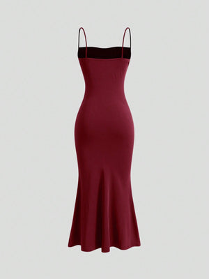 SHEIN Solid Ruched Cami Dress - Negative Apparel