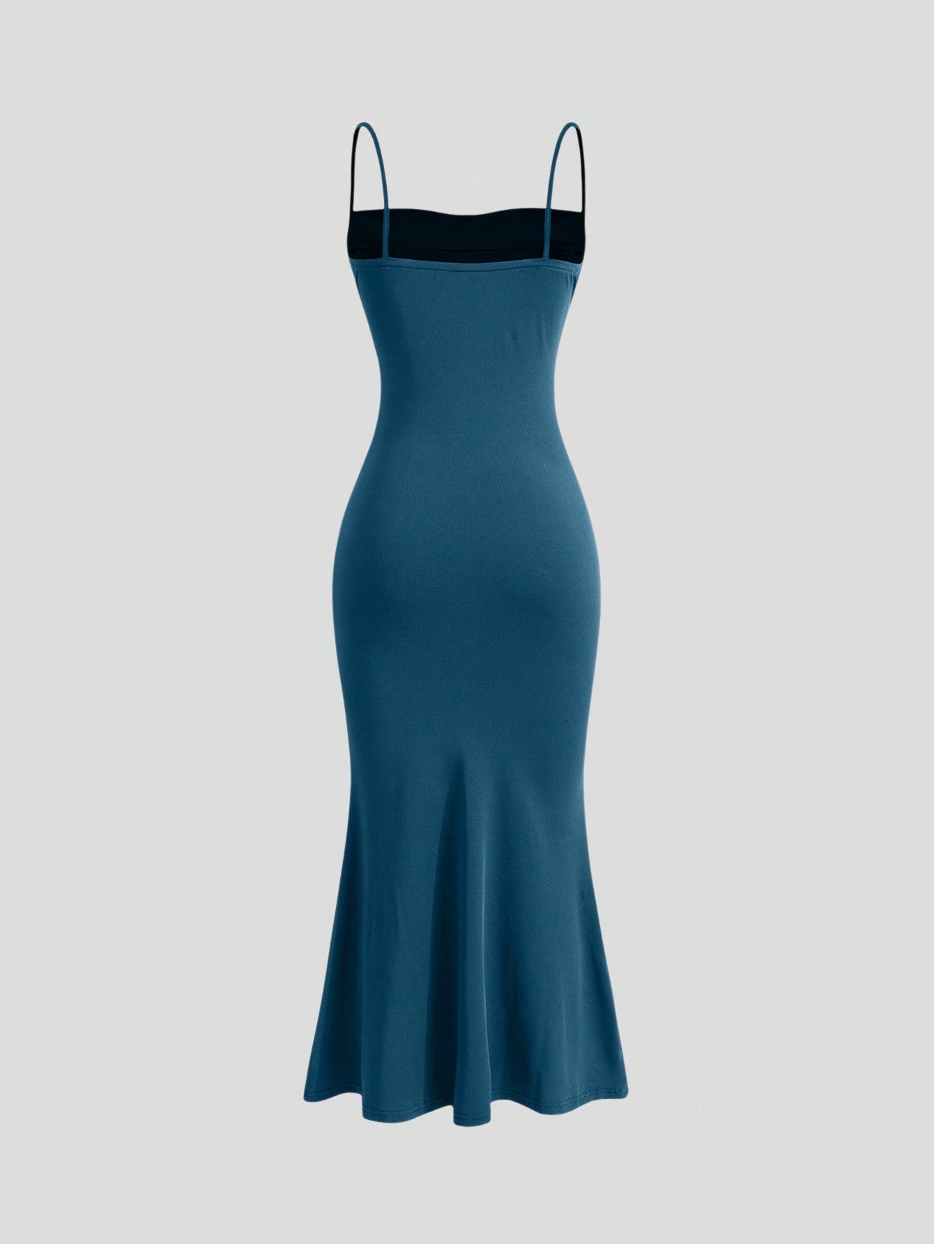 SHEIN Solid Ruched Mermaid Hem Cami Dress - Negative Apparel