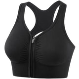 Shockproof Sports Bra Hollow Back Front Zipper Sports Bra - Negative Apparel