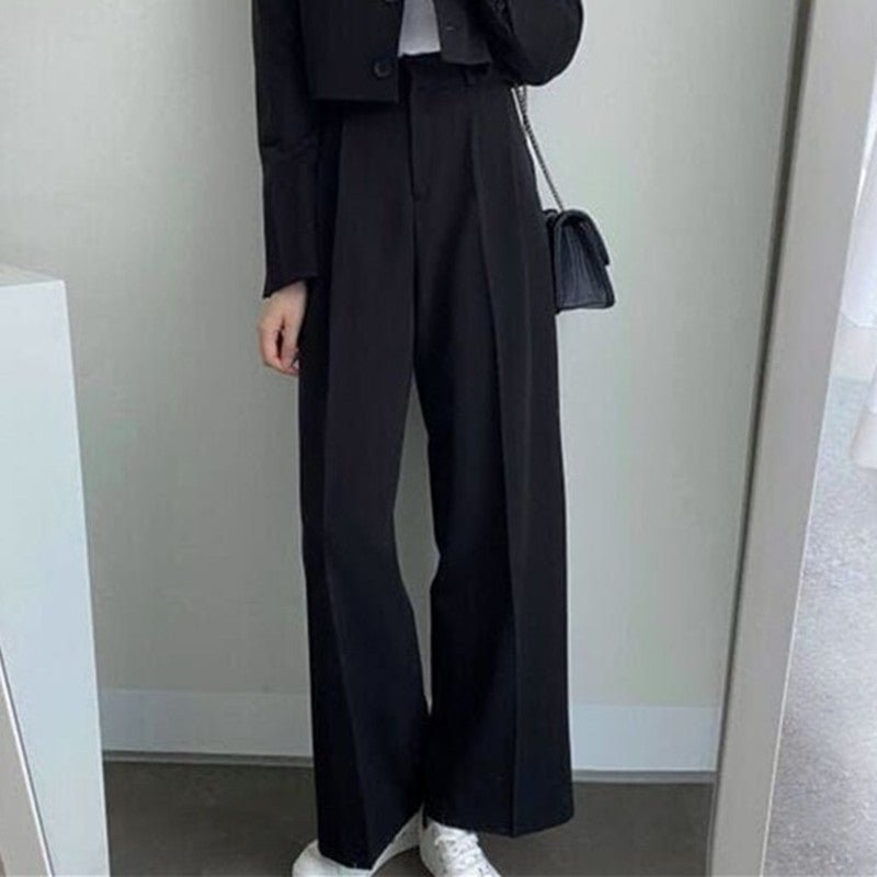 Short Blazer Suit Set for Women Including Pants - Negative Apparel