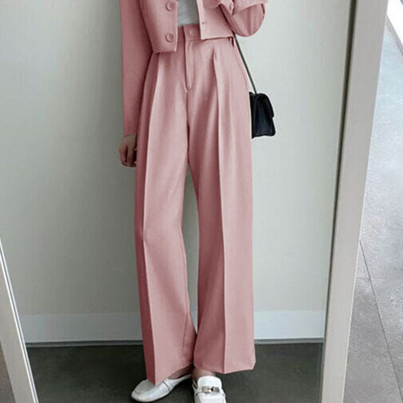 Short Blazer Suit Set for Women Including Pants - Negative Apparel