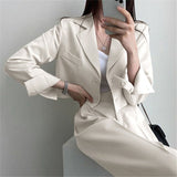 Short Blazer Suit Set for Women Including Pants - Negative Apparel