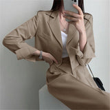 Short Blazer Suit Set for Women Including Pants - Negative Apparel