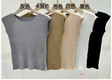 Short one - word shoulder knitted T-shirt women's short - sleeved outer wear slim - fitting 2024 summer new sexy versatile base inner fit - Negative Apparel