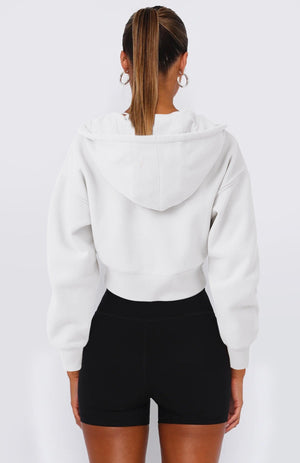 Short style long sleeve solid color zipper hoodie - Negative Apparel