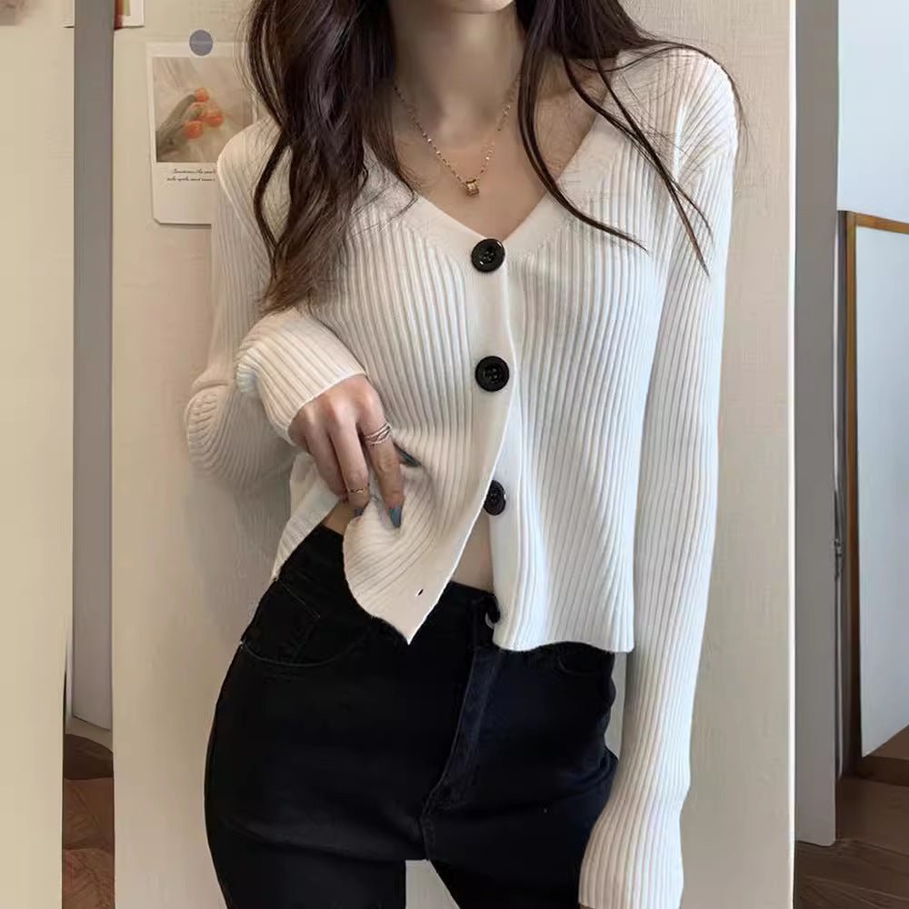 Short sweater slim cardigan coat women's knitted sweater - Negative Apparel