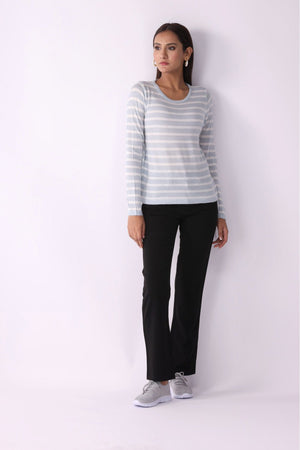 Side Strings Striped Sweatshirt - Negative Apparel