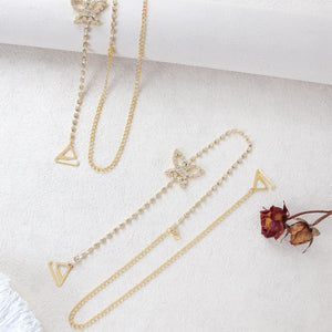 Simple rhinestone butterfly shape shoulder chain high - grade sling chain DIY accessories - Negative Apparel