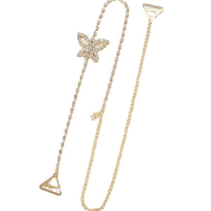 Simple rhinestone butterfly shape shoulder chain high - grade sling chain DIY accessories - Negative Apparel