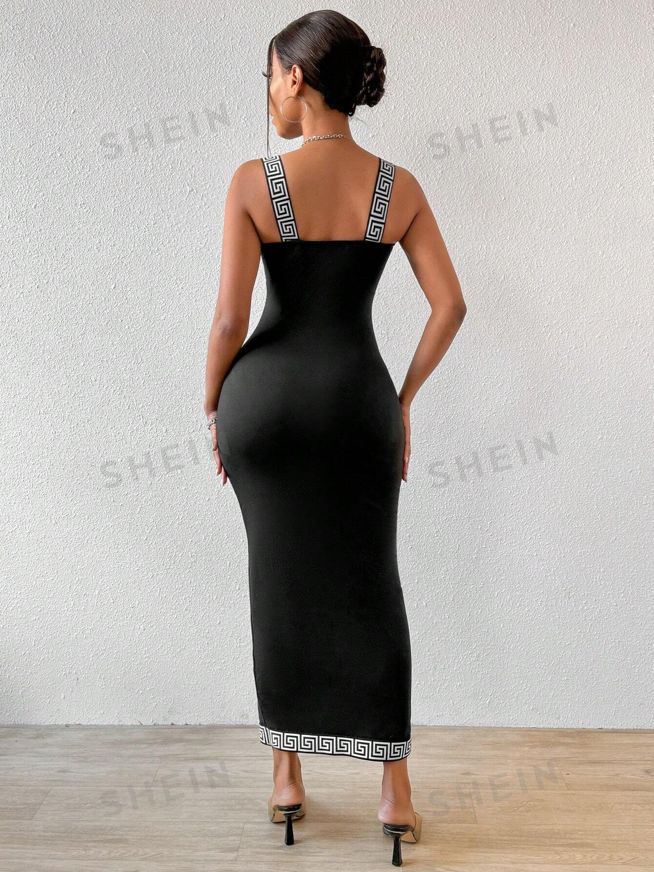 Slayr Ladies' Greek Fret Print Dress - Negative Apparel