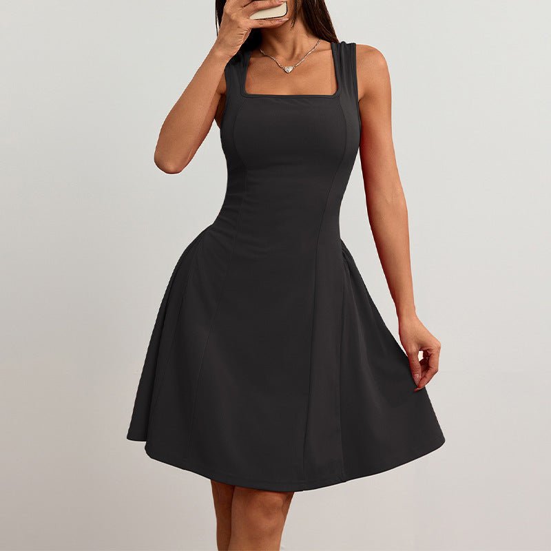 slim - fit dress backless sleeveless vest suspender skirt - Negative Apparel