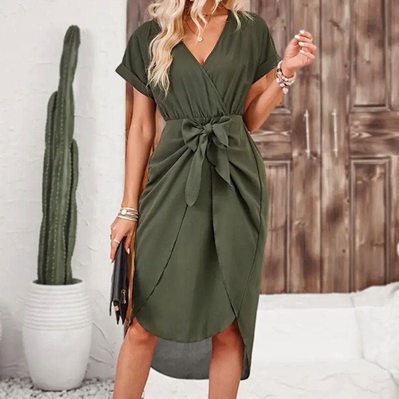 chinese dress ladies Blue Loose Mini Dress with Oversized Cutwork → Juliet Dunn London main image 0