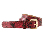 Snake pattern belt women's belt jeans versatile ladies decorative black pants belt student simple trendy casual - Negative Apparel