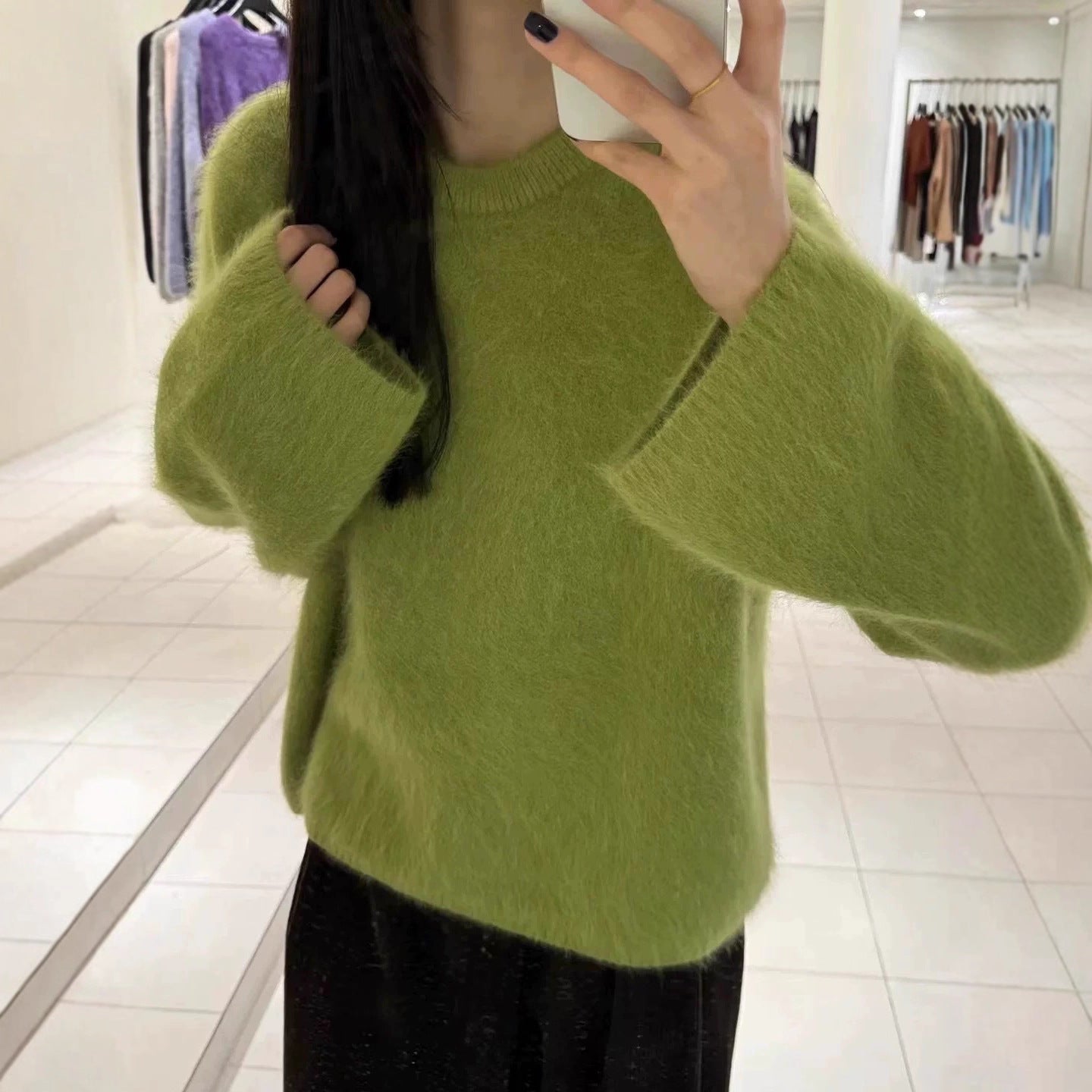 Soft waxy milk fufu imitation mink fleece pullover sweater - Negative Apparel