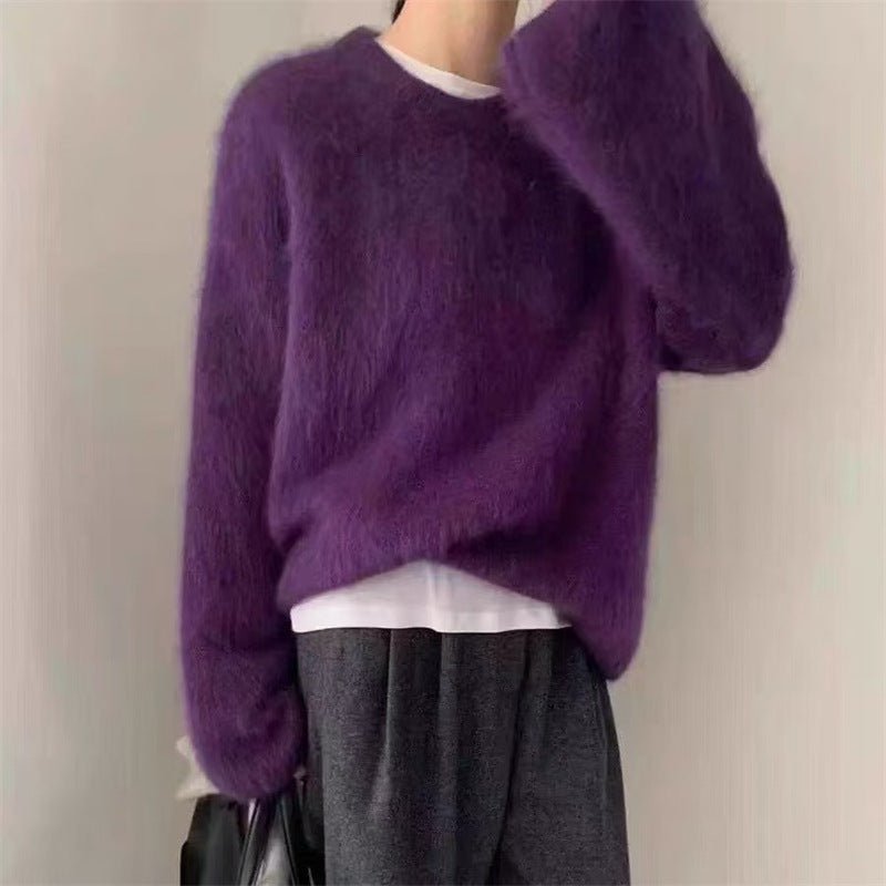 Soft waxy milk fufu imitation mink fleece pullover sweater - Negative Apparel