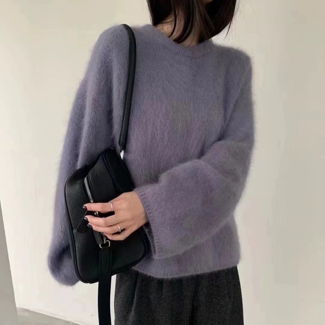 Soft waxy milk fufu imitation mink fleece pullover sweater - Negative Apparel