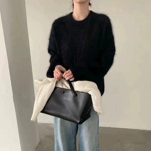 Soft waxy milk fufu imitation mink fleece pullover sweater - Negative Apparel