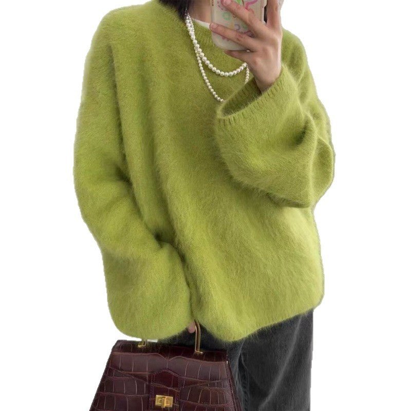 Soft waxy milk fufu imitation mink fleece pullover sweater - Negative Apparel