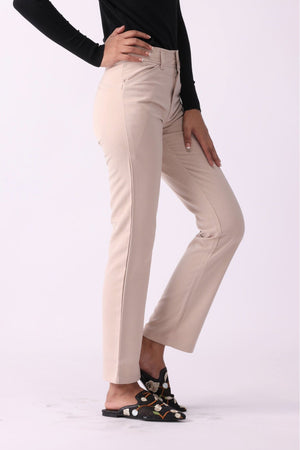 Solid Buttoned Straight Fit Pants - Negative Apparel