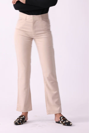 Solid Buttoned Straight Fit Pants - Negative Apparel