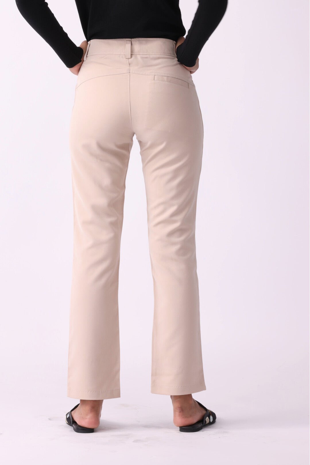 Solid Buttoned Straight Fit Pants - Negative Apparel