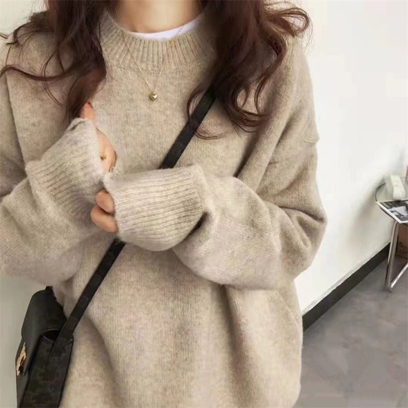 Solid color knitted sweater soft & loose outer wear - Negative Apparel