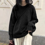 Solid color knitted sweater soft & loose outer wear - Negative Apparel