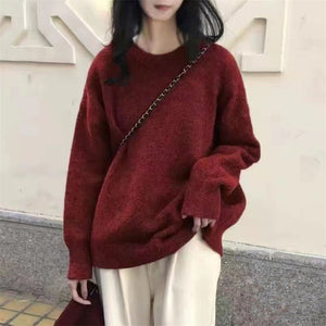 Solid color knitted sweater soft & loose outer wear - Negative Apparel