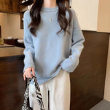 Solid color knitted sweater soft & loose outer wear - Negative Apparel