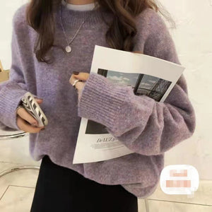 Solid color knitted sweater soft & loose outer wear - Negative Apparel