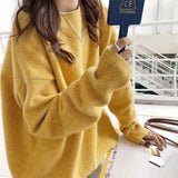 Solid color knitted sweater soft & loose outer wear - Negative Apparel