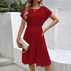 Solid color loose polyester A - shaped skirt Amazon women's clothing - Negative Apparel