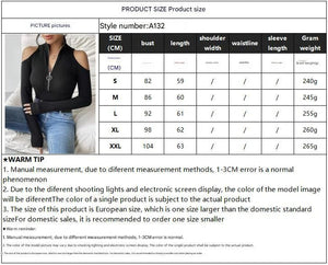 Solid color pit strip free zipper stand - up collar off - the - shoulder long - sleeved T-shirt looks thin - Negative Apparel
