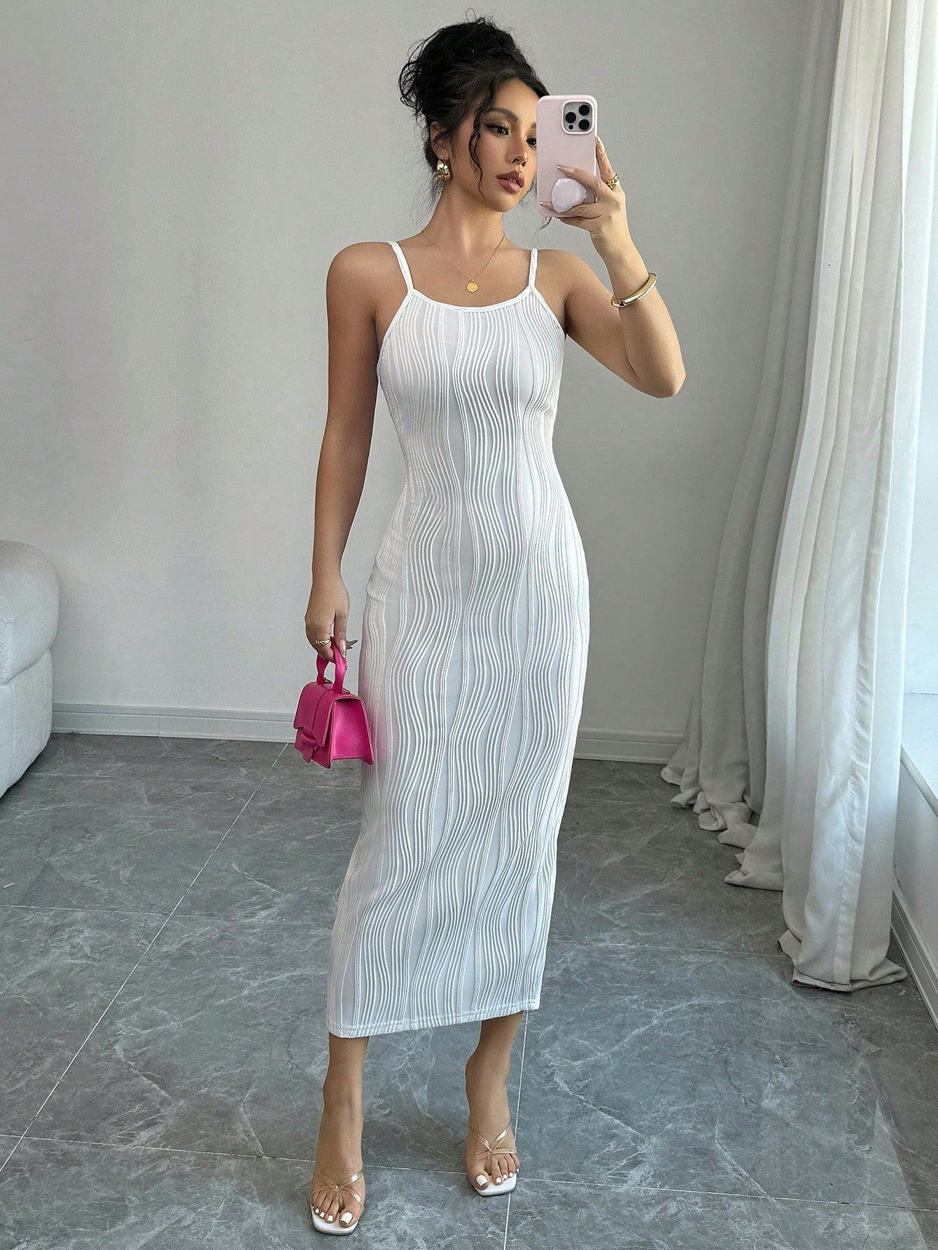 Solid Color Spaghetti Strap Dress, Simple Fashion Casual Everyday Wear - Negative Apparel