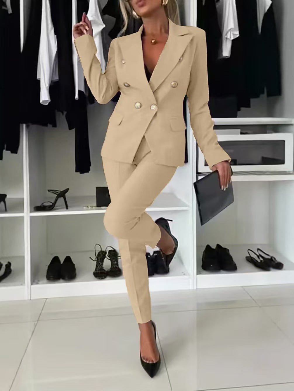 Solid color versatile suit independent fashion with casual pocket - Negative Apparel