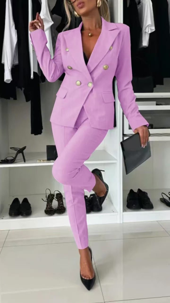 Solid color versatile suit independent fashion with casual pocket - Negative Apparel