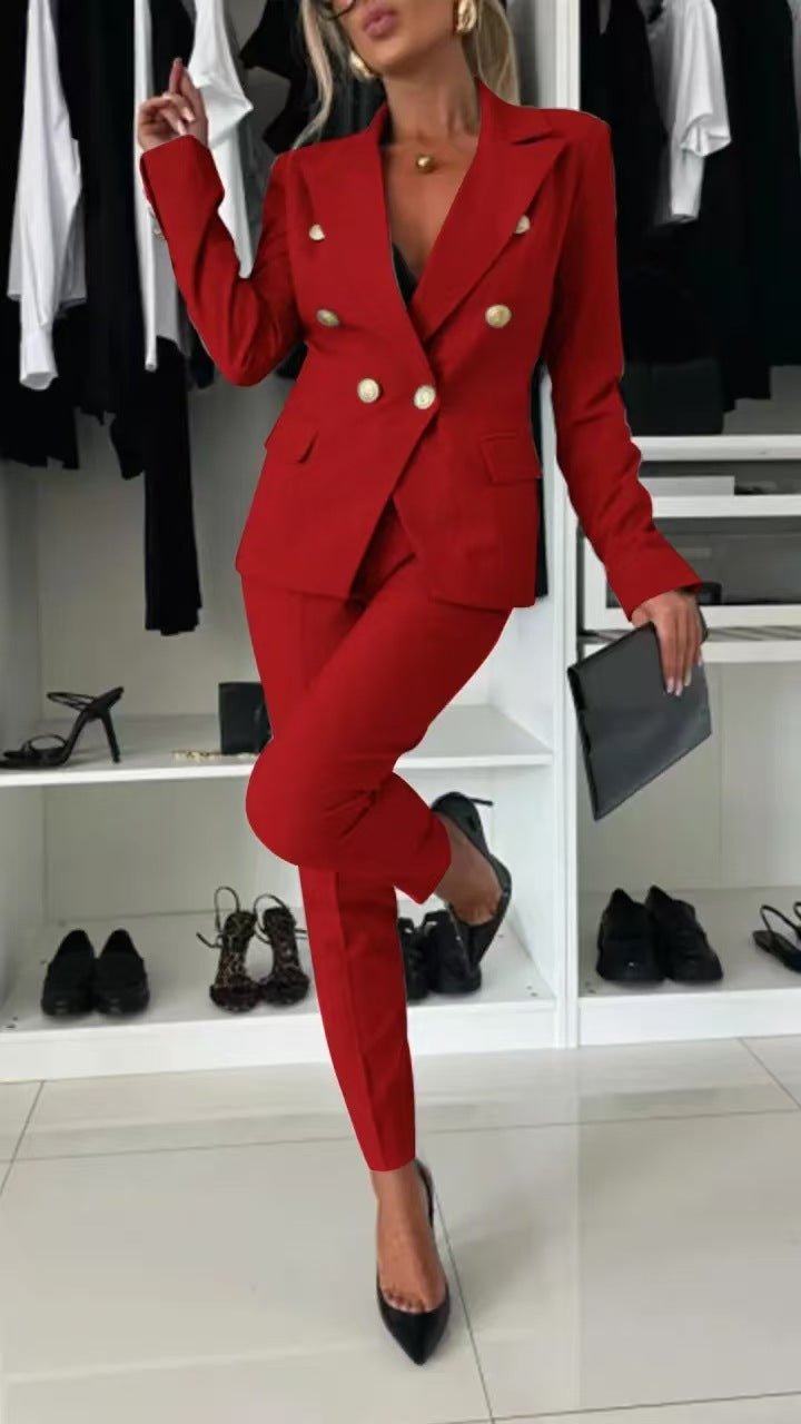 Solid color versatile suit independent fashion with casual pocket - Negative Apparel