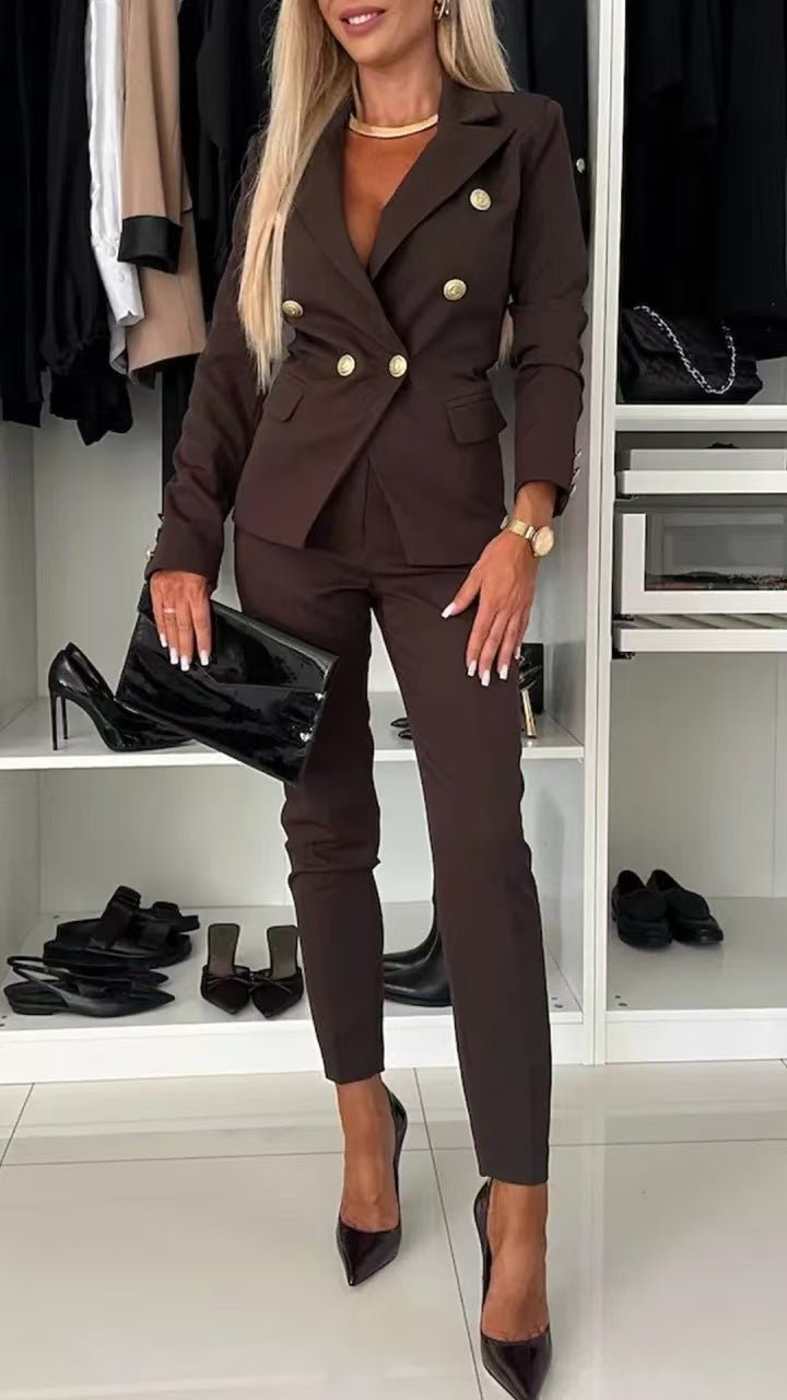 Solid color versatile suit independent fashion with casual pocket - Negative Apparel