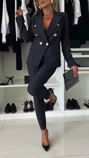 Solid color versatile suit independent fashion with casual pocket - Negative Apparel