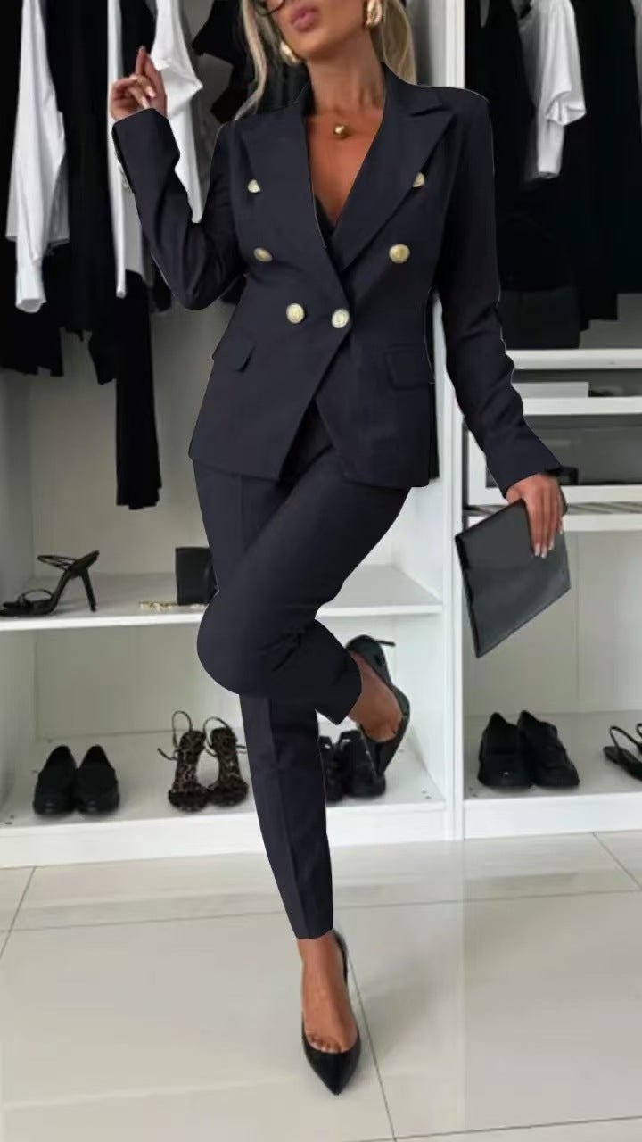 Solid color versatile suit independent fashion with casual pocket - Negative Apparel
