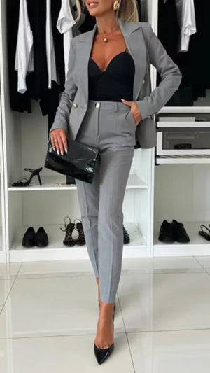 Solid color versatile suit independent fashion with casual pocket - Negative Apparel