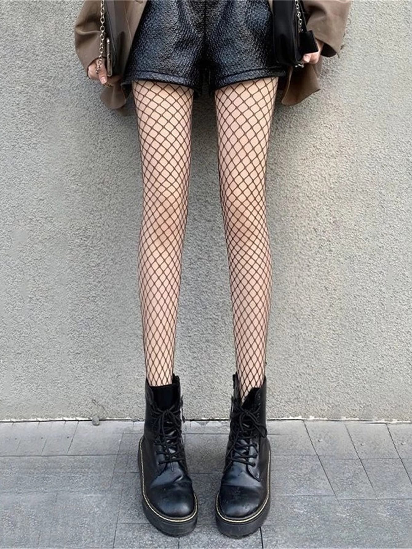 Solid Fishnet Tights - Negative Apparel