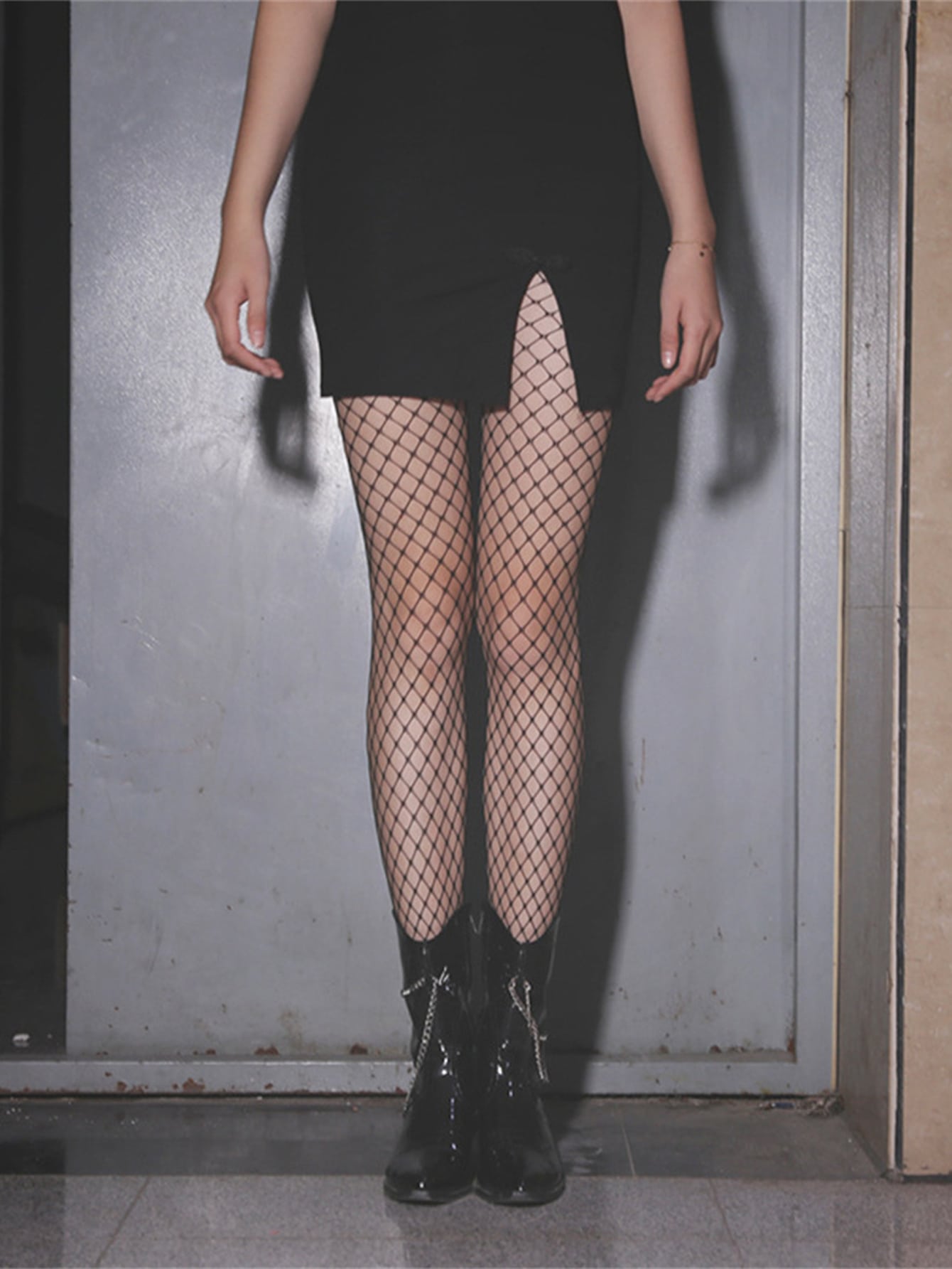 Solid Fishnet Tights - Negative Apparel