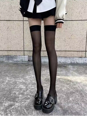 Solid Sheer Tights - Negative Apparel