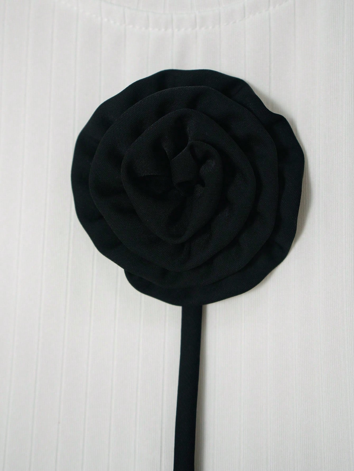 Solid White Stand Collar Long Sleeve Knit T-Shirt FD - Negative Apparel