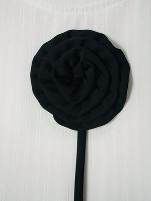 Solid White Stand Collar Long Sleeve Knit T-Shirt FD - Negative Apparel