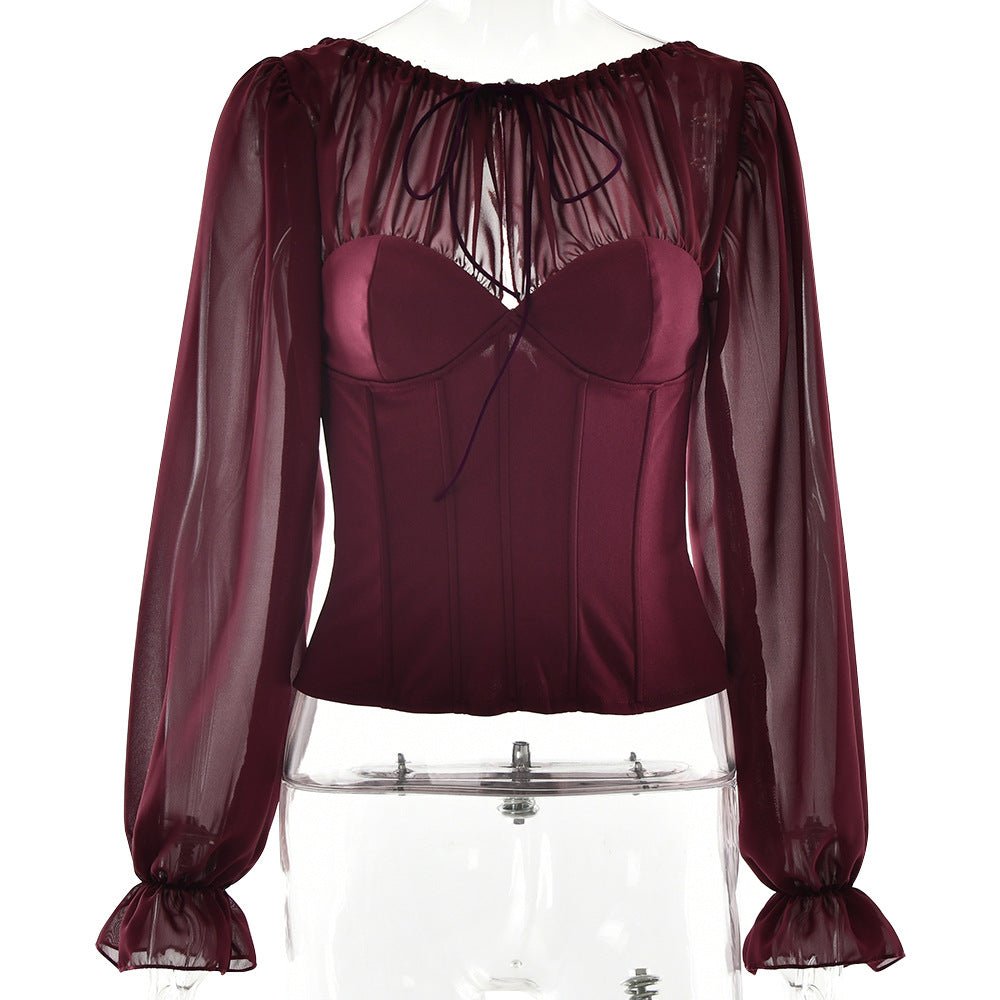 “Spice Edge” Pleated Chiffon Strap Top – Spring/Summer 2025 Street Luxe - Negative Apparel