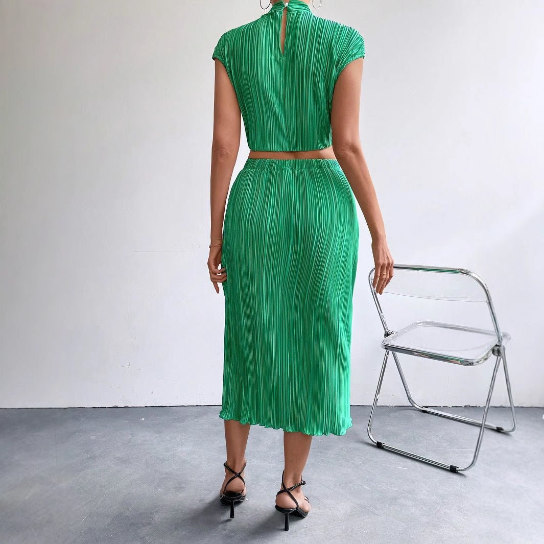 Split skirt sleeveless slim top two - piece set summer sxy skirt set women - Negative Apparel