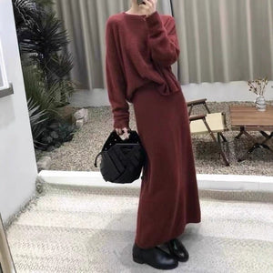 Straight skirt + sweater two - piece set - Negative Apparel